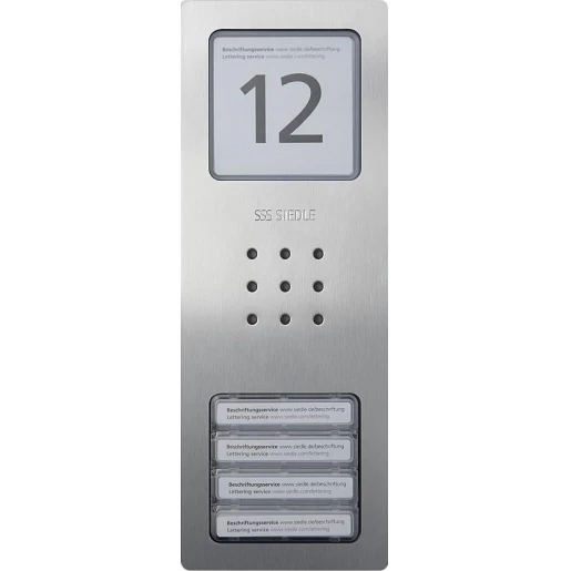 Siedle 1+N Audio deurstation compact 4 beltoetsen zilver IP54 Opbouw 210008750-00