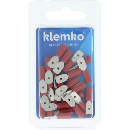 Klemko Blister verpakte Geïsoleerde Vlaksteker 6,3x0,8mm voor 0,5-1,5mm2
