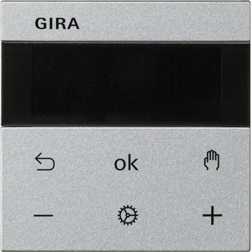 Gira System 55 3000 ruimtetemperatuurregelaar Bluetooth enkelvoudig aluminium 539426