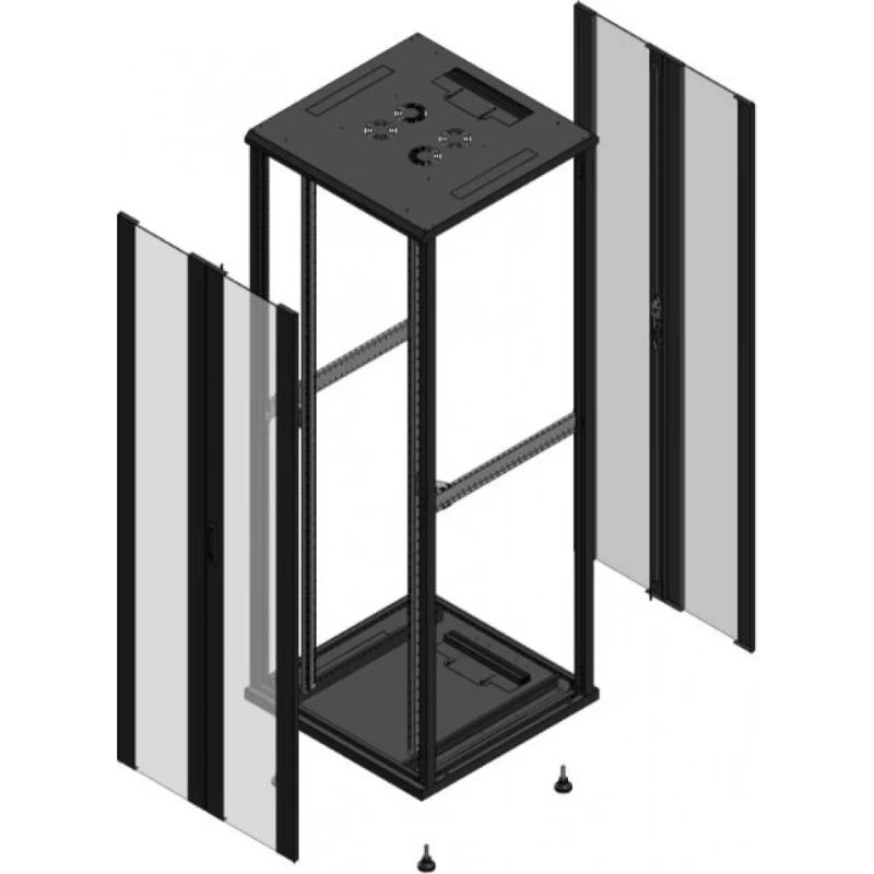 Gigamedia Vloer patchkast AV dubbel VER AR dubbel VER EX 19" 47HE 800x800mm Zwart GGM 704788PVDPVDEX