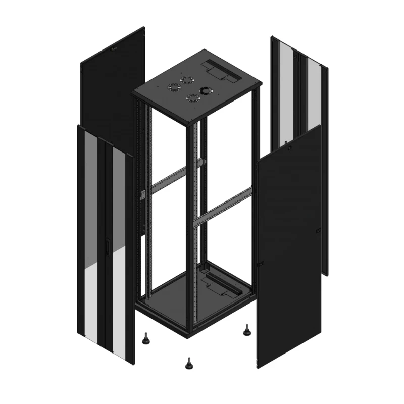 Gigamedia Vloer patchkast AV dubbel VER AR dubbel VER 19" 42HE 600x800mm Zwart GGM 704268PVDPVD