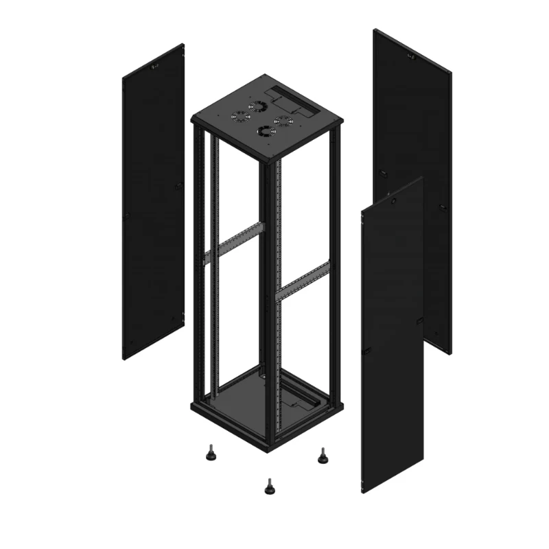 Gigamedia Vloer patchkast SP PAR 19" 42HE 600x600mm Zwart GGM 704266SPPAR
