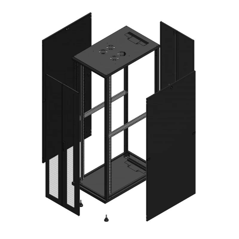 Gigamedia Vloer patchkast AV dubbel PER AR dubbel TOL 19" 42HE 600x1000mm Zwart GGM 7042610PPDPTD