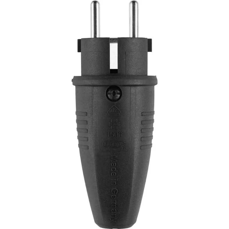 ABL Original stekker SCHUKO & Frans/Belgisch rubber (TPE) zwart IP44