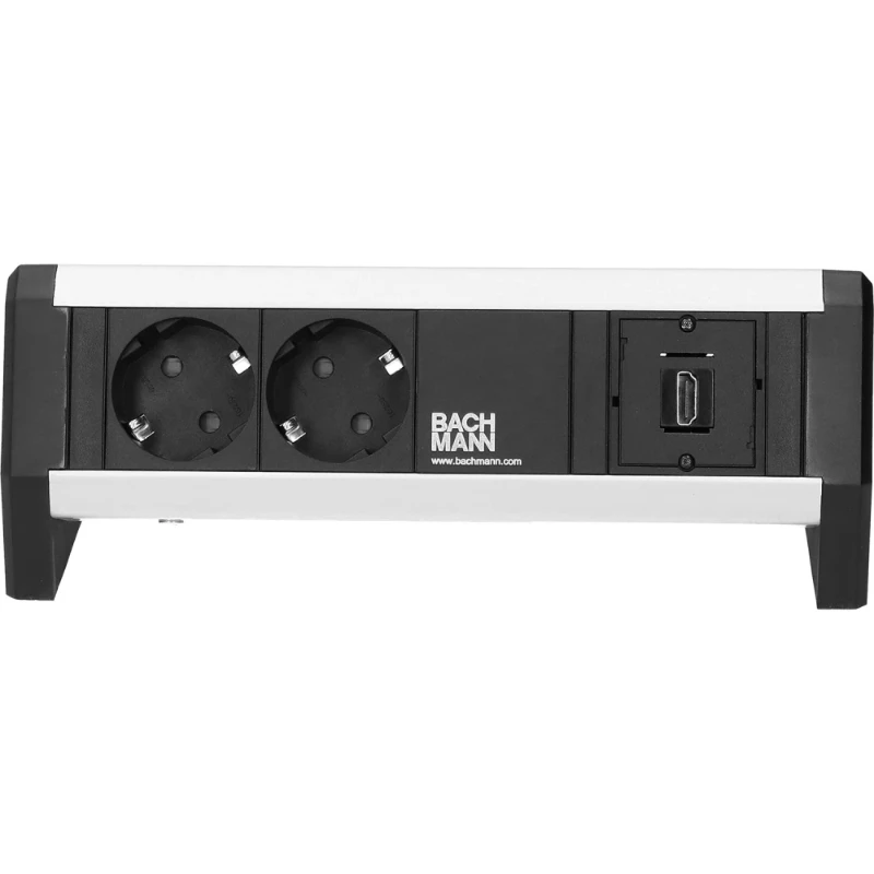 OCS Desk 1 2x 230V RA + 1x HDMI b/b 1m GST iincl. klem zwart/alu