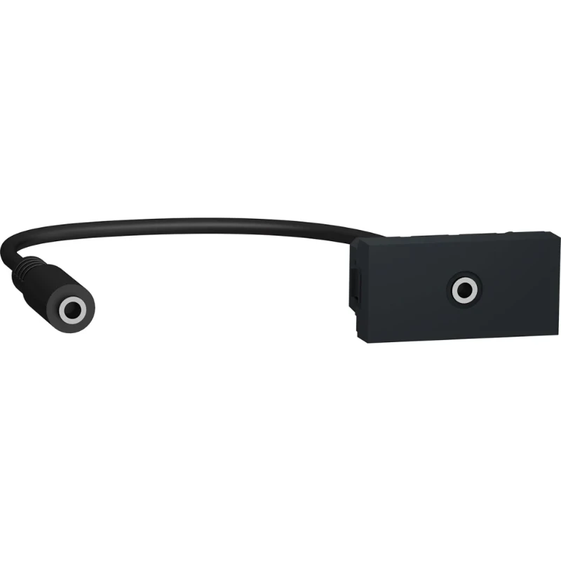 Merten New Unica Frame audio mini 3,5mm Modular-Jack Modulair element voor schakelmateriaal 1 connector Zonder label antraciet NU343354