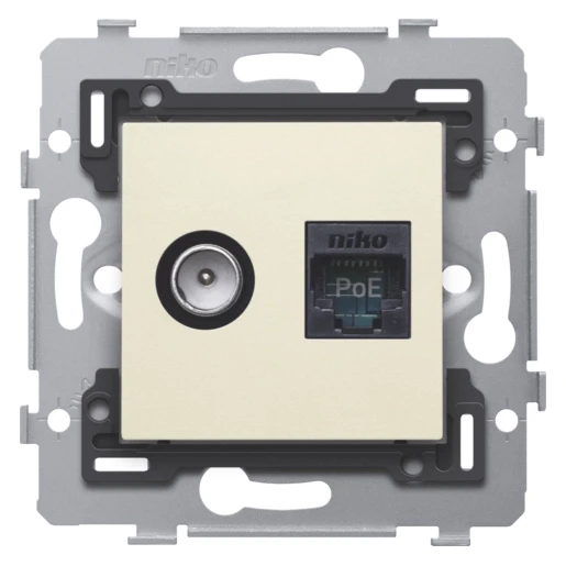 Niko Combinatie coax met RJ45-aansluiting UTP cat. 6 klaar voor PoE++