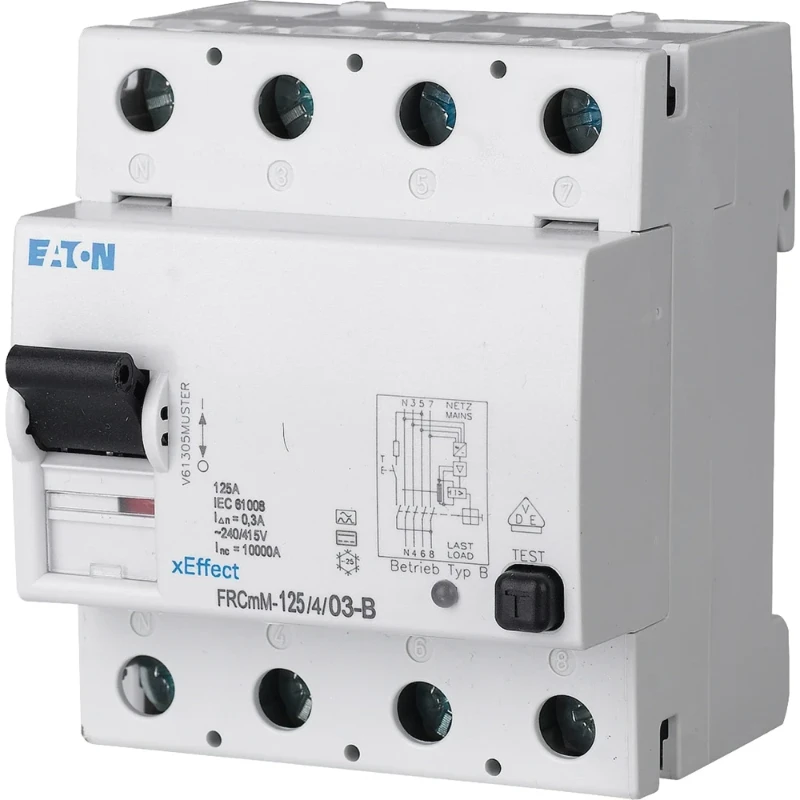 Eaton Aardlekschakelaar digitaal (RCCB) FRCMM 80A 4P 30mA 10kA B-type
