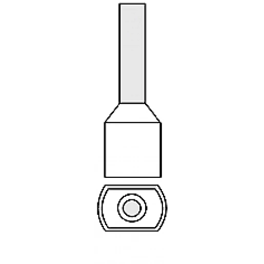 Klemko adereindhuls 0,5mm² 8mm Geïsoleerd Twin Wit