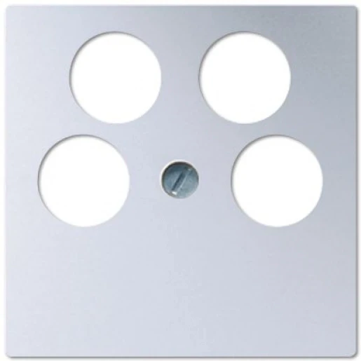 Jung A range centraalplaat contactdozen a500 Satelliet 4 connectoren Zonder label aluminium A561-4SAT2AL