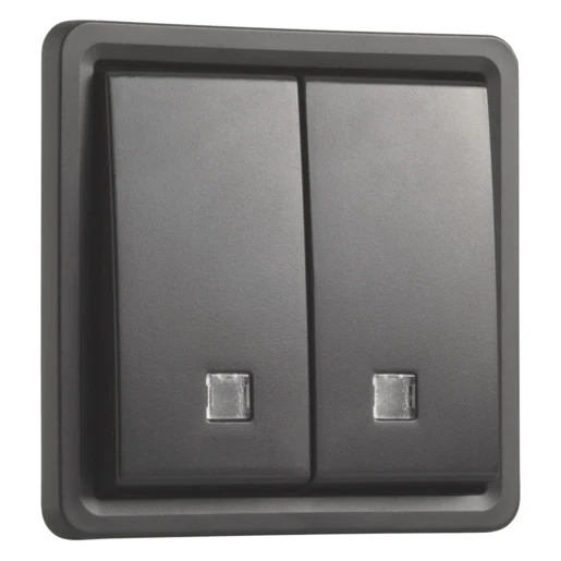 Niko New Hydro drukknop verlicht opbouw groepen drukcontact Drukknop Mat zwart RAL 9005 761-35105
