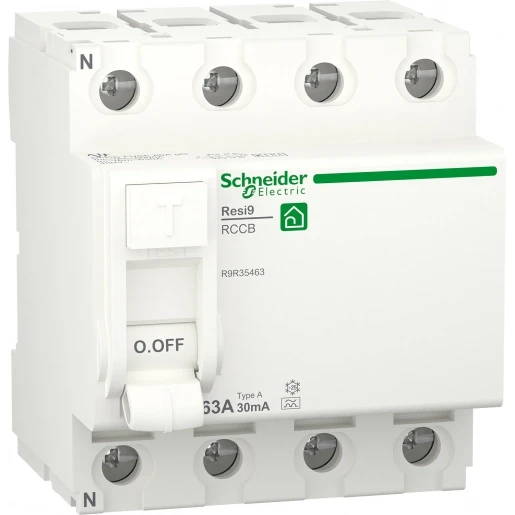 Schneider Electric RESI 9 Aardlekschakelaar 4p 63A 0.03A type A R9R35463