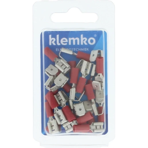 Klemko Blister verpakte Geïsoleerde Vlakstekerhuls+tab 6,3mm voor 0,5-1,5mm2
