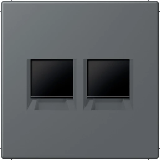 Jung LS range Afdekking centraalplaat AMP Radiall LC32010 Modular-Jack 2 connectoren Zonder label LC1969-2WE202