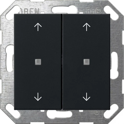 Gira KNX drukc. wip 2-v pijlen System 55 zwart m