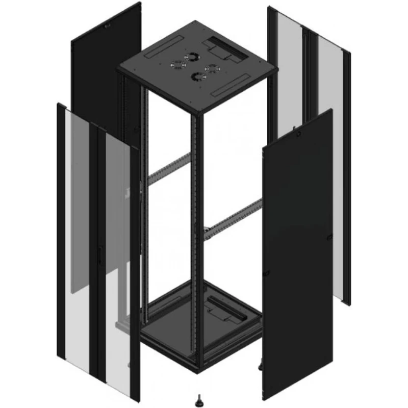 Gigamedia Vloer patchkast AV dubbel VER AR dubbel VER 19" 47HE 800x800mm Zwart GGM 704788PVDPVD