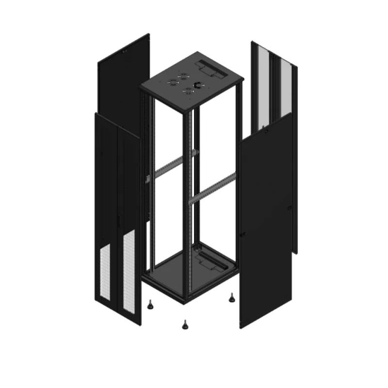 Gigamedia Vloer patchkast AV dubbel PER AR dubbel VER 19" 47HE 600x800mm Zwart GGM 704768PPDPVD