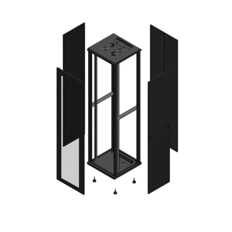 Gigamedia Vloer patchkast AV enkel PER AR dubbel TOL 19" 47HE 600x600mm Zwart GGM 704766PPSPTD