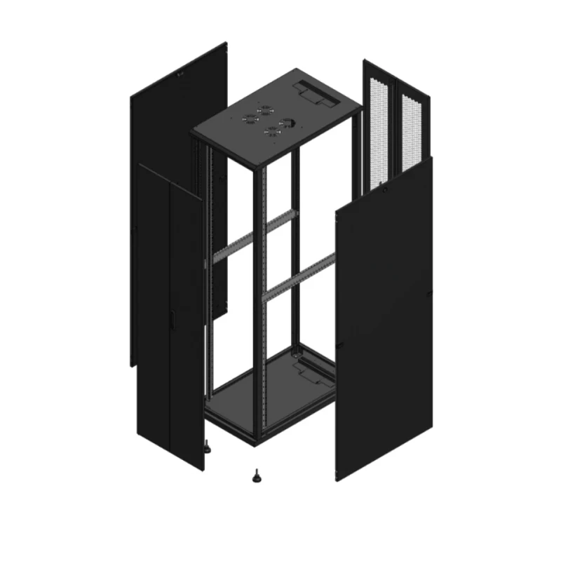 Gigamedia Vloer patchkast AV dubbel TOL AR dubbel PER 19" 47HE 600x1000mm Zwart GGM 7047610PTDPPD