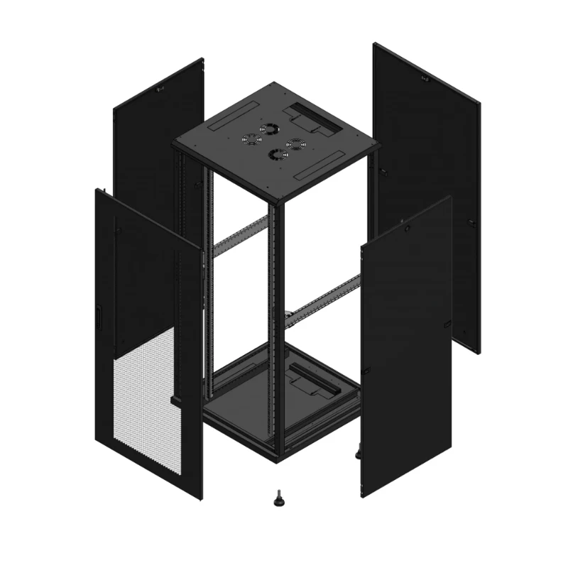 Gigamedia Vloer patchkast AV enkel PER PAR 19" 36HE 800x800mm Zwart GGM 703688PPSPAR