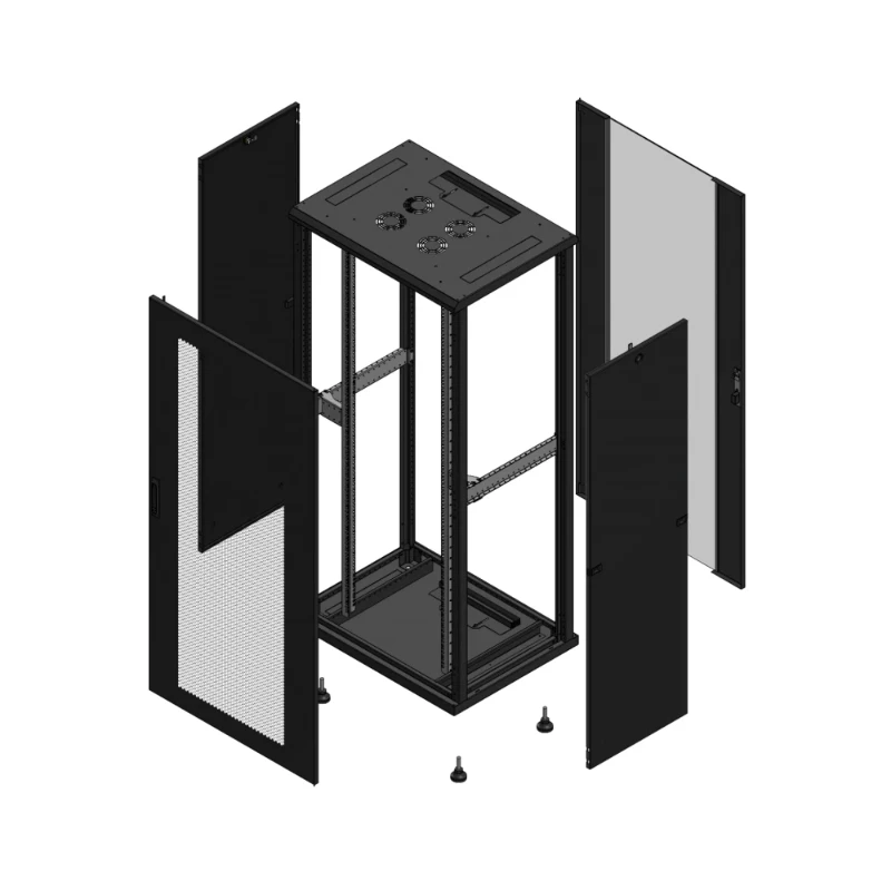 Gigamedia Vloer patchkast AV enkel PER AR enkel VER 19" 36HE 800x600mm Zwart GGM 703686PPSPVS