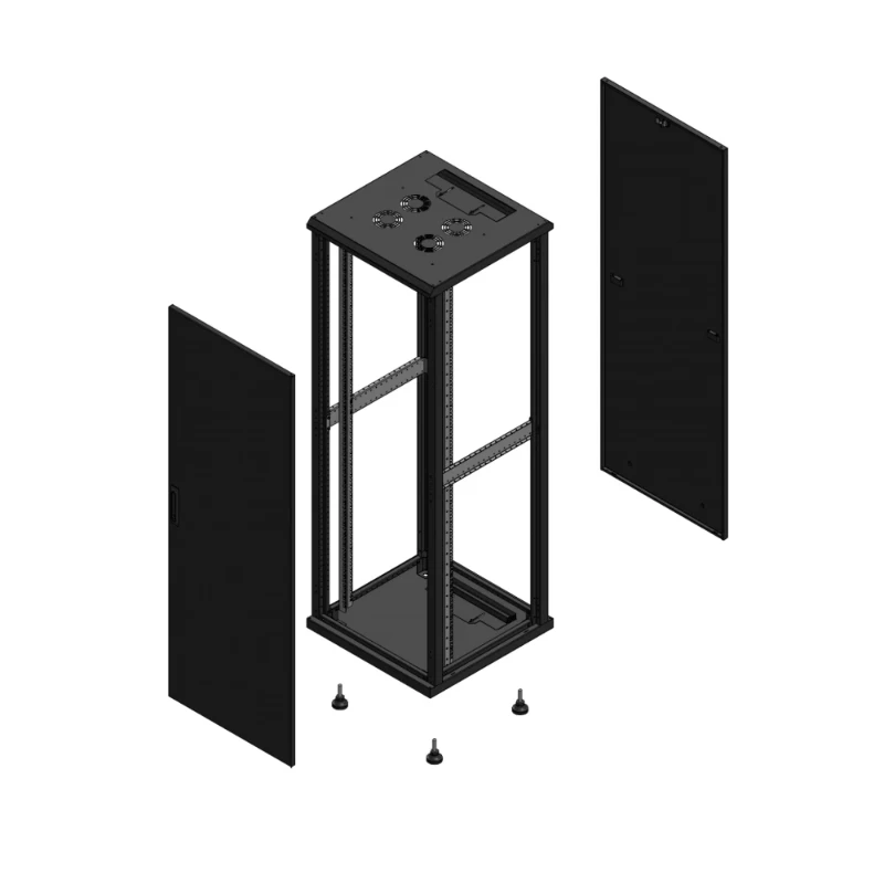 Gigamedia Vloer patchkast AV enkel TOL PAR EX 19" 36HE 600x600mm Zwart GGM 703666PTSPAREX