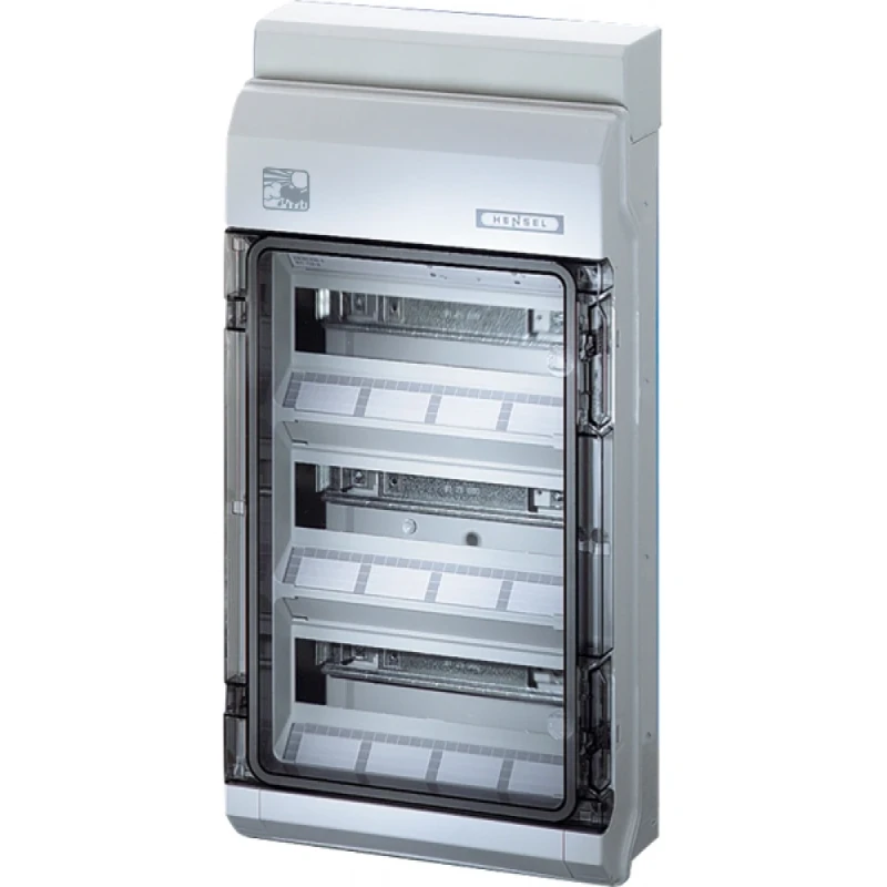 Hensel Enyboard Automatenbehuizing leeg KV polycarbonaat tule invoer +PE 3x12 modulen Kunststof IP65 KV PC 9336 B