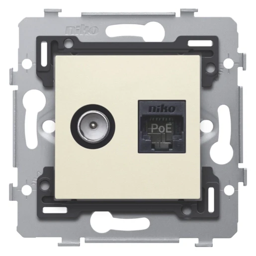 Niko Combinatie coax met RJ45-aansluiting UTP cat. 6A klaar voor PoE++