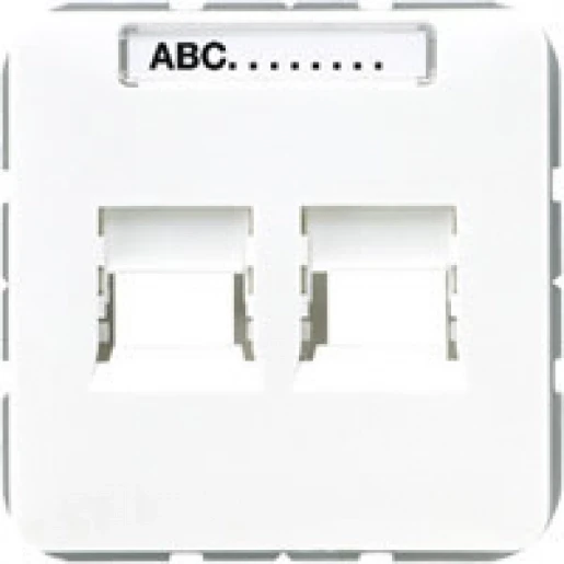 Jung CD range centraalplaat panduit cd500 Modular-Jack 2 connectoren Met label wit CD569-2PANDWW