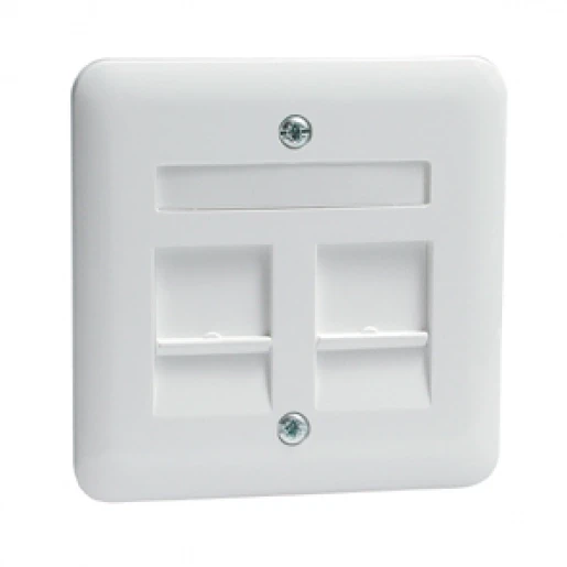 Peha Standard afdekkap 2 draagframe600 MJ1 tot 600MJ12 Modular-Jack 2 connectoren Met label 00749811