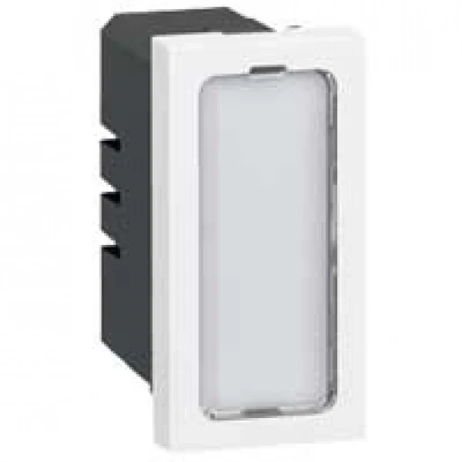 Legrand Mosaic signaallamp enkelvoudig voor 50/60hz of dc Basiselement met centrale afdekplaat 24V inbouw wit Wit IP41 078551