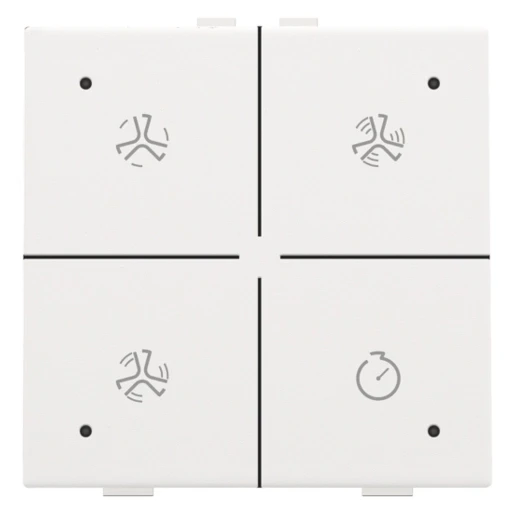 Niko Home Control Bediening ventilatie 4-voudig wit inbouw IP20 RAL 9016 154-52054