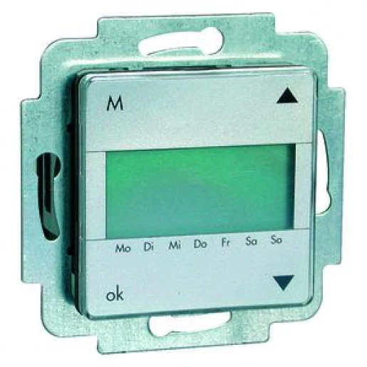 Peha rolluik/tijdschakelklok 50x50mm + zonsensor inbouw Glanzend Zilver 00925293