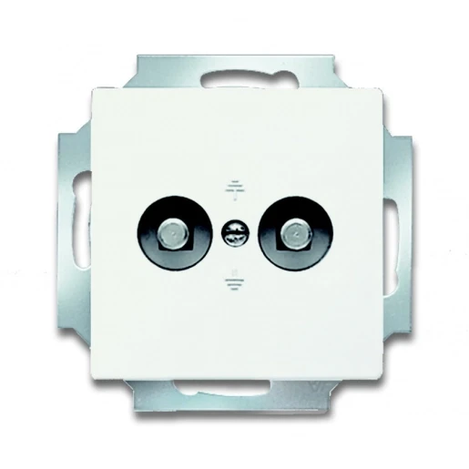 ABB Busch-Jaeger Future Aardingscontactdoos + centraalplaat contactdoos 2-voudig inbouw Mat wit 2CKA002495A0091