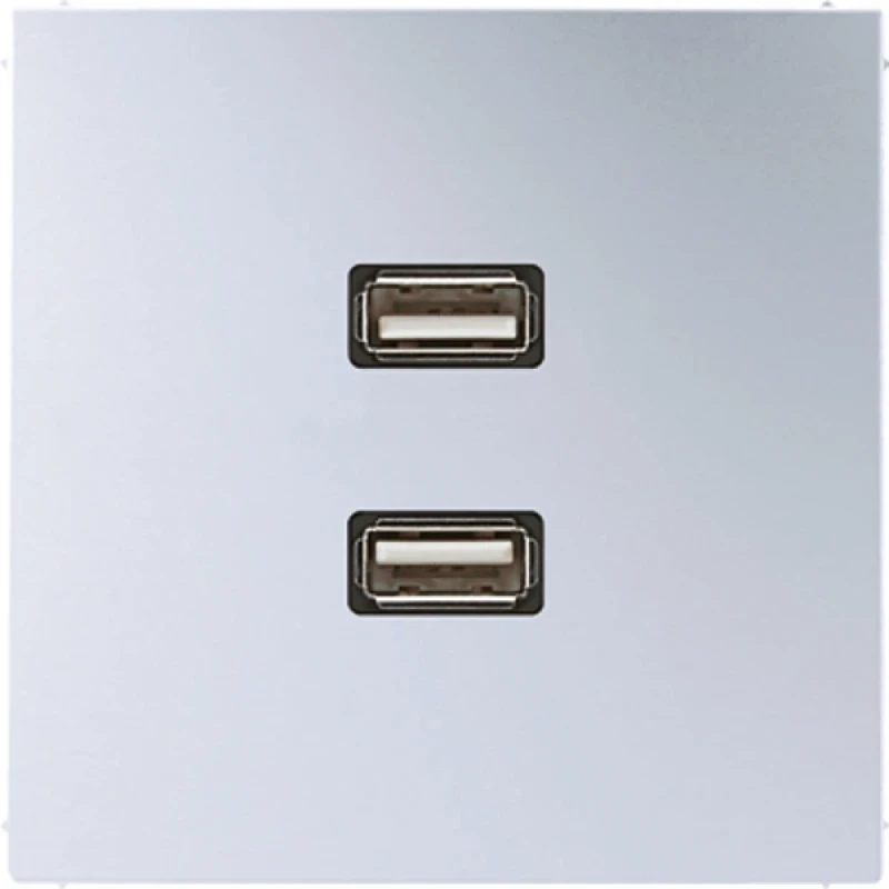 Jung LS range afdekking aluminium 2x usb MAAL1153