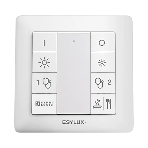 Esylux Push Button DALI tastsensor bussysteem patientkamer 8-voudig wit inbouw IP20 RAL 9003 EC10431265