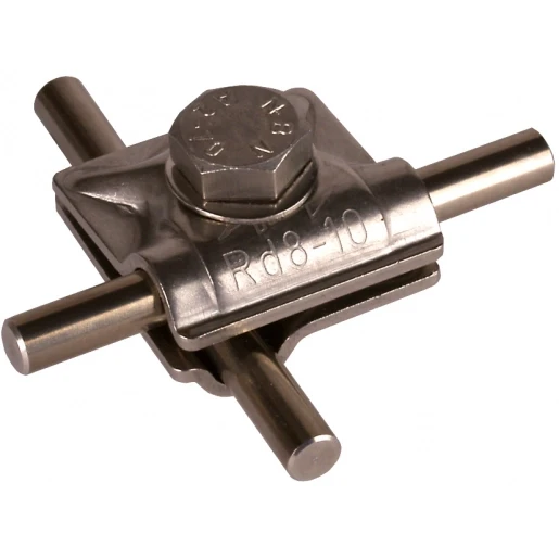Dehn Mv clamp stst f.rd 8-10mm with hexagon screw and spring washer