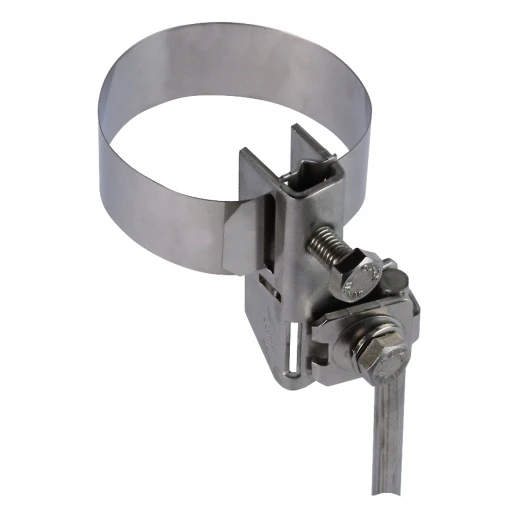Dehn Antenna pipe clamp d 16-89mm stst w.connection f.rd 6-8/10 or 4-50mm
