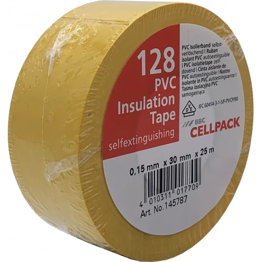 Cellpack TAPE PVC 128 30MMX25M GEEL