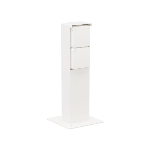 Niko New Hydro tuinpaal randaarde grondpin 83x68mm 2 contactdozen Mat wit IP55 701-36925