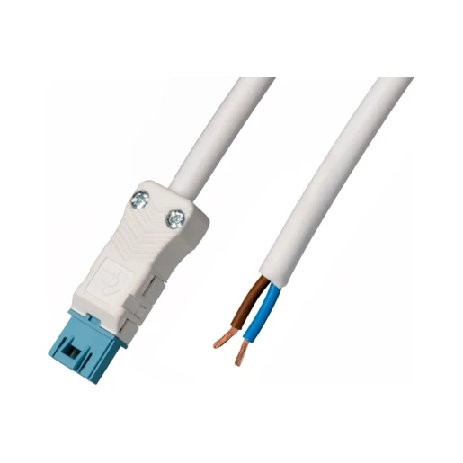 Adels Aansluitsnoer male 2-polig 1,5mm2 200cm wit-pastelblauw DALI Eca