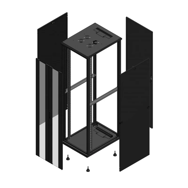 Gigamedia Vloer patchkast AV dubbel VER AR enkel TOL 19" 42HE 600x800mm Zwart GGM 704268PVDPTS
