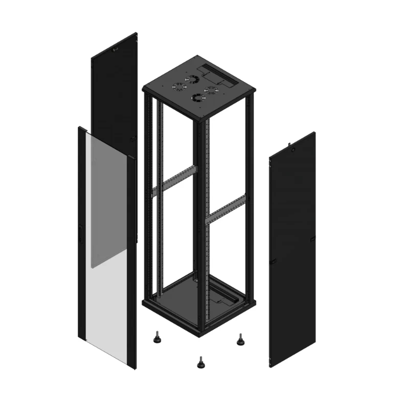 Gigamedia Vloer patchkast AV enkel VER SP 19" 42HE 600x600mm Zwart GGM 704266PVSSP