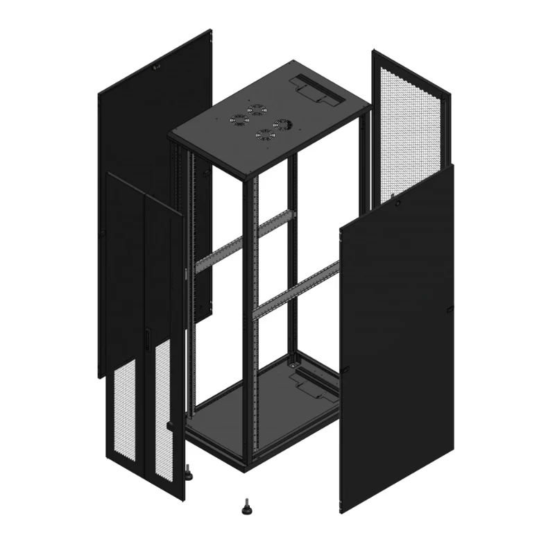 Gigamedia Vloer patchkast AV dubbel PER AR enkel PER 19" 42HE 600x1000mm Zwart GGM 7042610PPDPPS