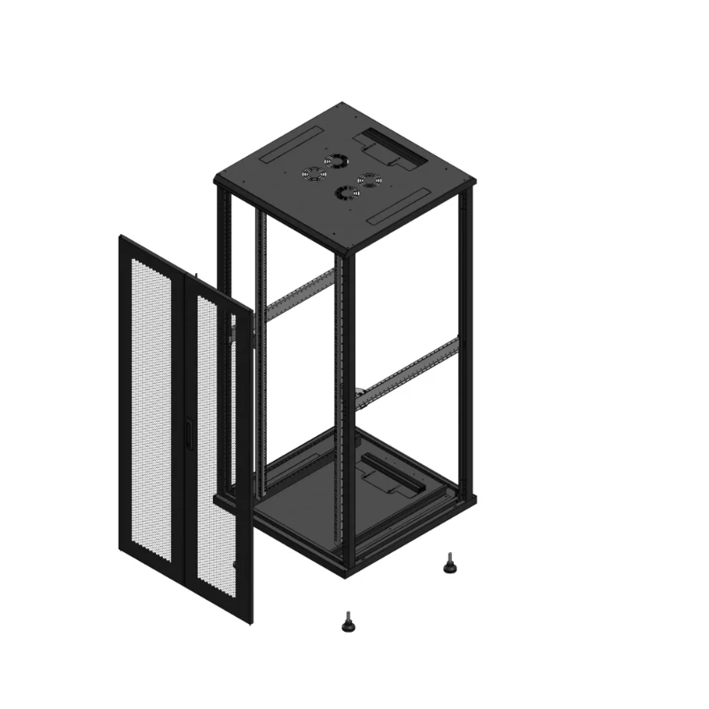 Gigamedia Vloer patchkast AV dubbel PER SP EX 19" 36HE 800x800mm Zwart GGM 703688PPDSPEX