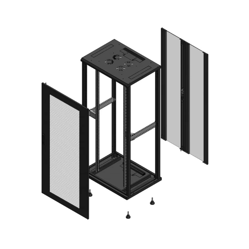 Gigamedia Vloer patchkast AV enkel PER AR dubbel VER EX 19" 36HE 800x600mm Zwart GGM 703686PPSPVDEX