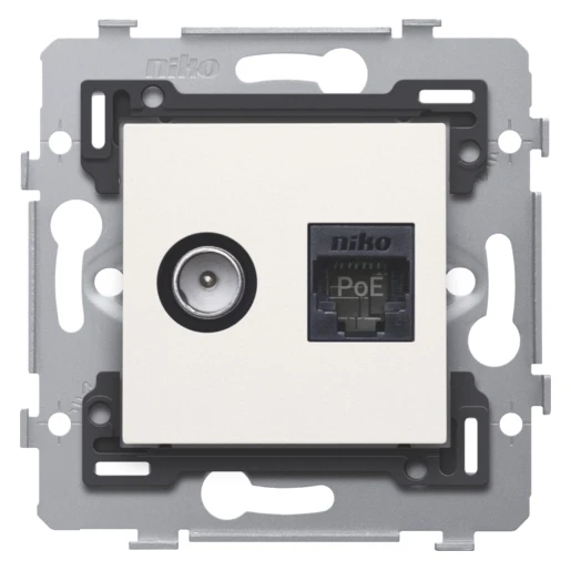 Niko Combinatie coax met RJ45-aansluiting UTP cat. 6A klaar voor PoE++