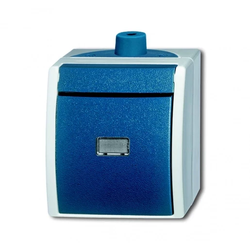 ABB Busch-Jaeger Ocean pulsdrukker wissel Wip Mat blauw RAL 7035 2CKA001484A0376