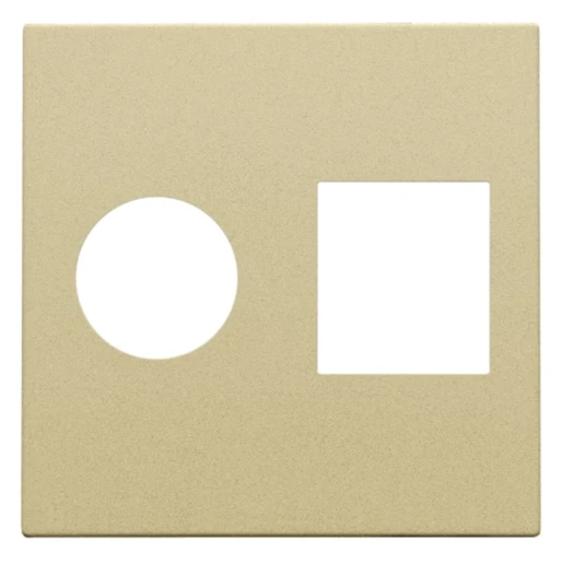 Niko Pure centraalplaat aansluiting tv / rj45 Modular-Jack Centraalplaat 2 connectoren Zonder label goud 221-65702