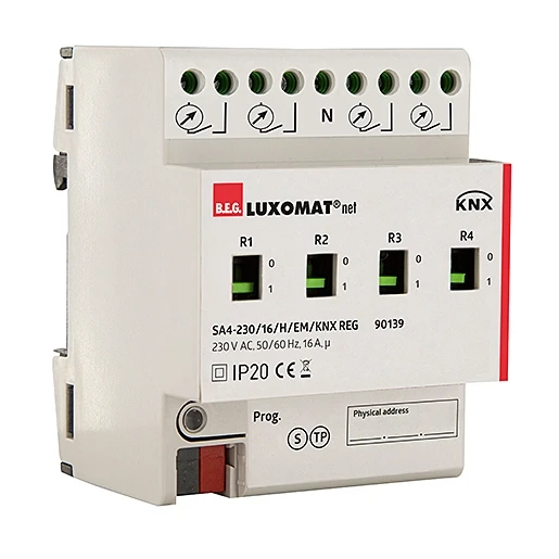 B.E.G. Schakel actuator knx 4 no contacten met stroommeeting